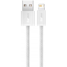 Laidas USB - iPhone (lightning 8pin) 1m 2.4A pintas baltas (white) Baseus CALD000402